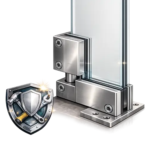 Commercial-grade glass door patch fittings for heavy-duty use