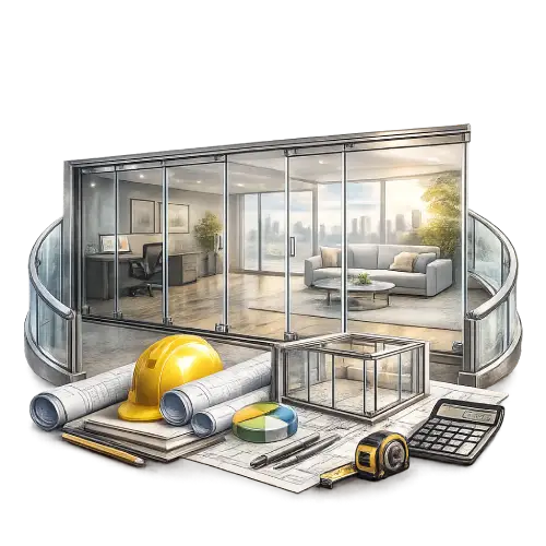 Movable glass wall system for flexible interior space management