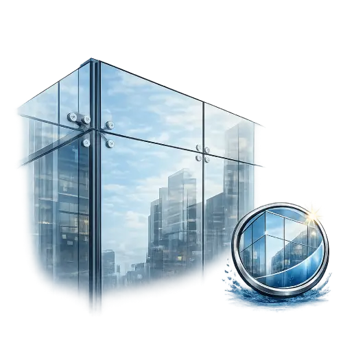 Frameless structural glazing glass facade system for modern commercial building exterior