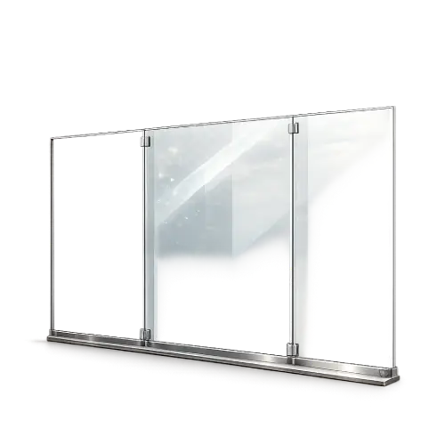 Frameless glass partition design using movable glass wall panels
