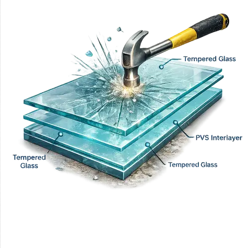 High-strength laminated glass canopy system for modern buildings