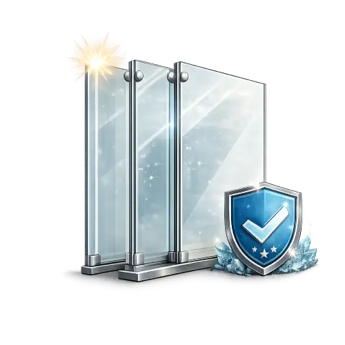 High-strength toughened glass panels used in movable glass wall systems