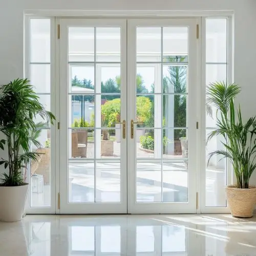 High-quality UPVC door system with strong insulation, durability, and modern architectural design