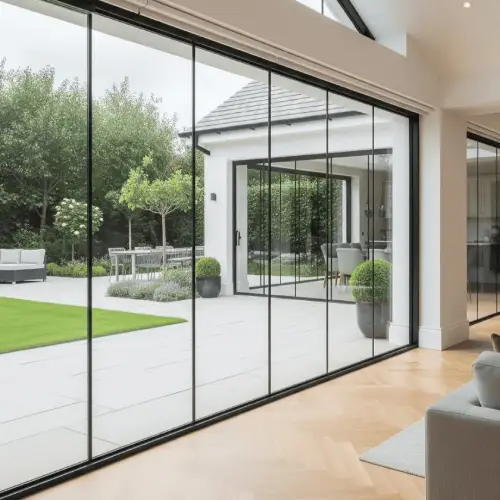 Premium lift and slide door system for large openings with smooth operation and modern glass design