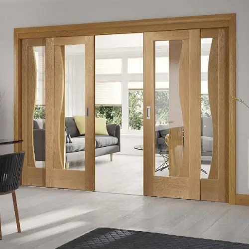 Modern sliding door system with space-saving design, smooth movement, and contemporary look