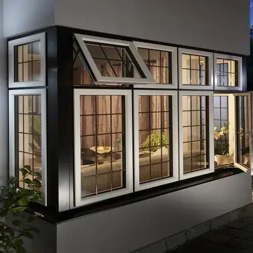 Top hung UPVC window system designed for ventilation, weather protection, and contemporary architecture