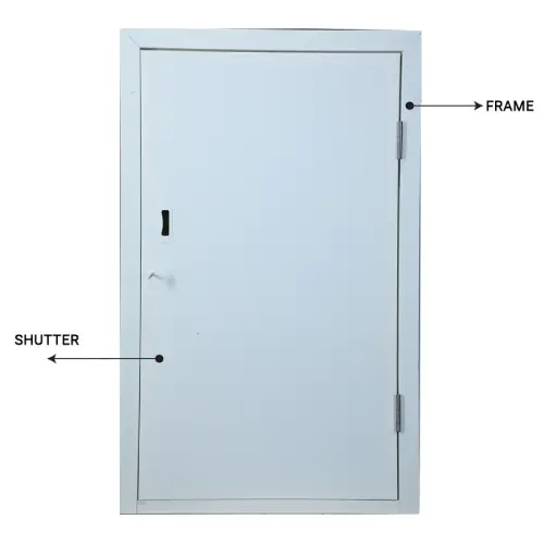 Shaft door system designed for service shafts with fire safety and secure access features