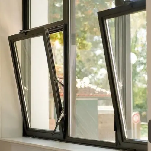 Tilt and turn UPVC window system for modern homes with dual opening function and energy-efficient design