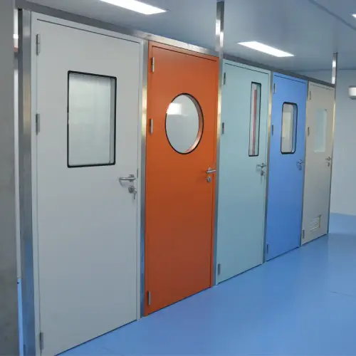 Clean room door designed for controlled environments with hygienic surface and airtight sealing