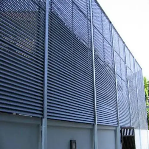 Architectural sun louvres for exterior shading and energy-efficient building design
