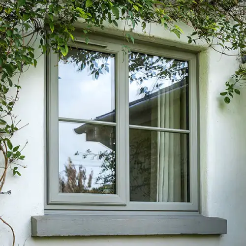 UPVC casement window with outward opening design and durable white frame for modern homes