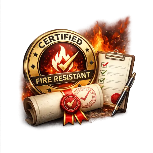 Certified fire rated metal door for fire resistance