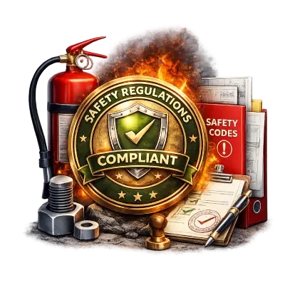 Fire rated metal door compliant with safety standards