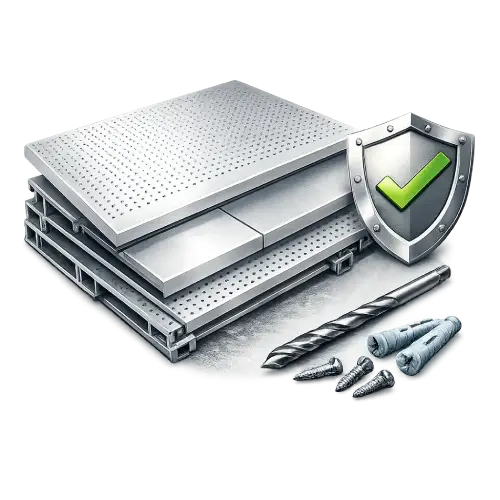 Durable aluminium Quadroclad panels for walls and ceilings