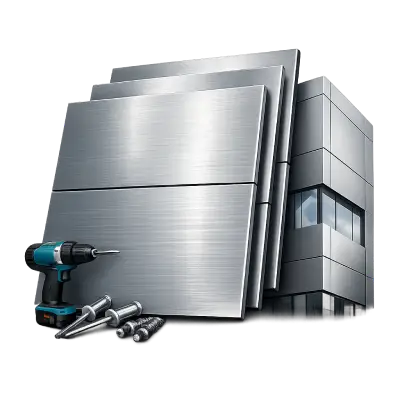 Durable aluminium metal cladding panels for building facades