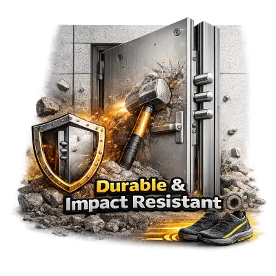 Durable impact-resistant general purpose metal door