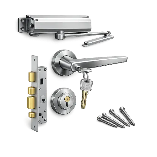 Grade 1 commercial-grade lever handle for long-lasting durability in public buildings.