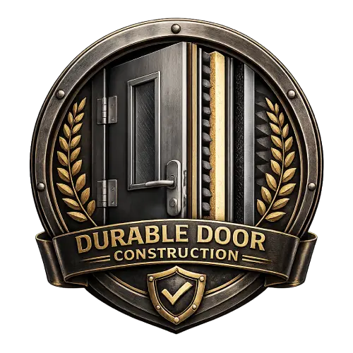 Durable fire rated acoustic door construction