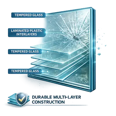 Multi-layer anti burglary glass for enhanced durability