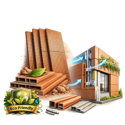 Eco-friendly NBK terracotta facade cladding system