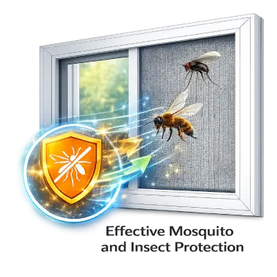 UPVC grill mesh system for mosquito and insect protection
