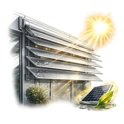 Energy-efficient aluminium sun louver shading system