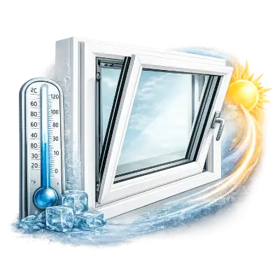 UPVC tilt and turn windows with thermal insulation