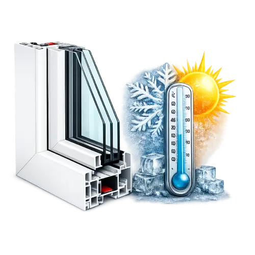 UPVC casement windows with excellent thermal insulation