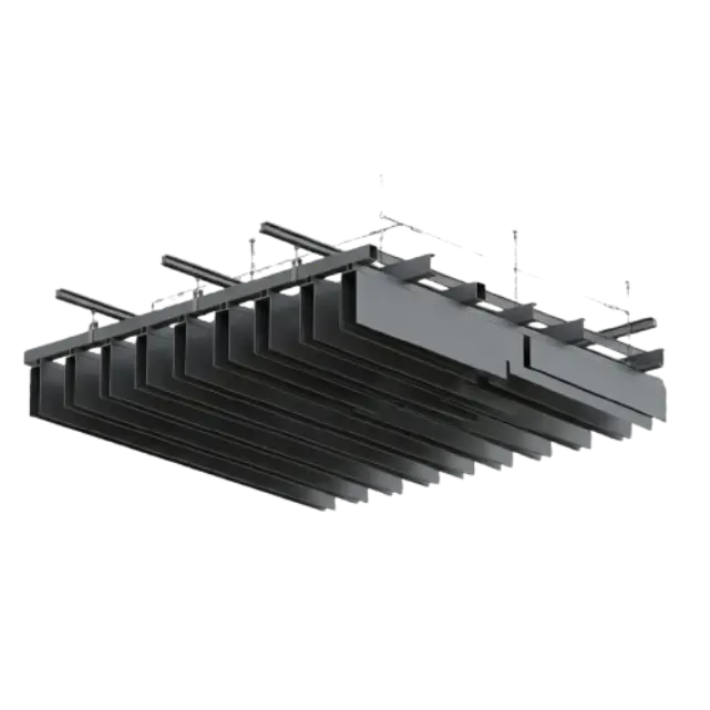 Acoustic aluminium baffle ceiling for sound control