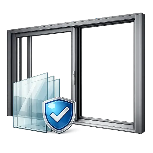 Wide-format aluminum door system designed to support oversized double-glazed glass panels.