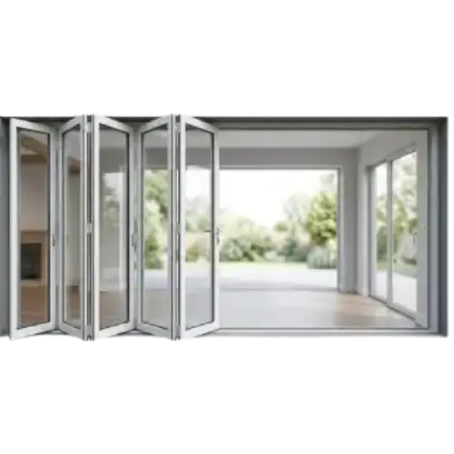 UPVC slide and fold doors with large glass panels