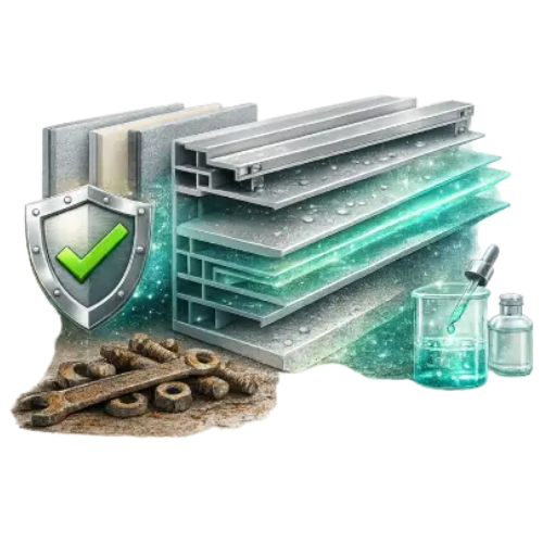 Corrosion-resistant Quadroclad panels with durable finish