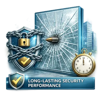 Anti burglary glass system with long-lasting security performance