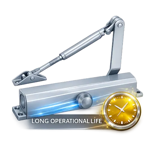Long-lasting door closer with high durability and extended operational life for continuous use