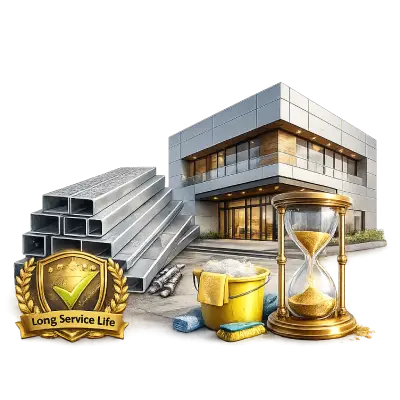 Long-lasting metal cladding system with extended service life