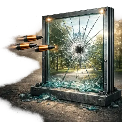 Bullet proof glass maintaining visibility and transparency