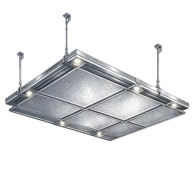Modern metal tile ceiling with architectural finish