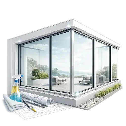 Modern UPVC casement window design for buildings