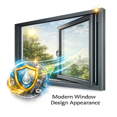 Modern UPVC grill mesh window design for homes