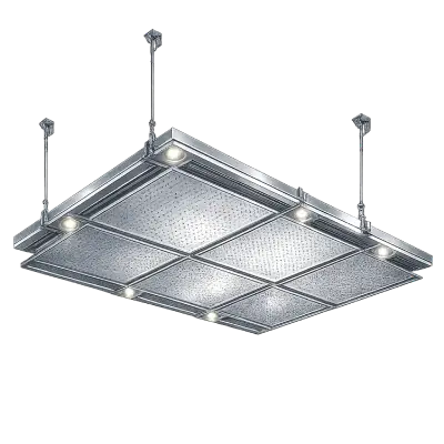 Modular metal tile suspended ceiling system design