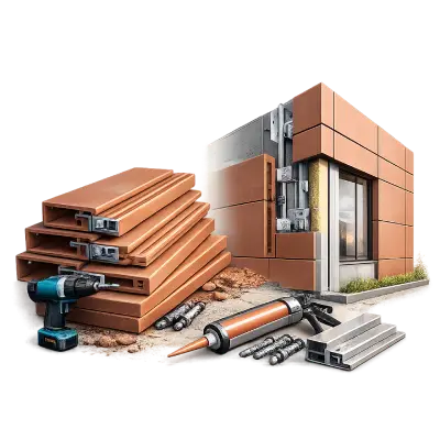 NBK terracotta cladding panels made from natural clay