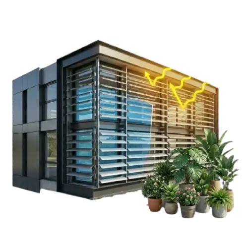 Sun louver system reducing indoor heat and solar gain