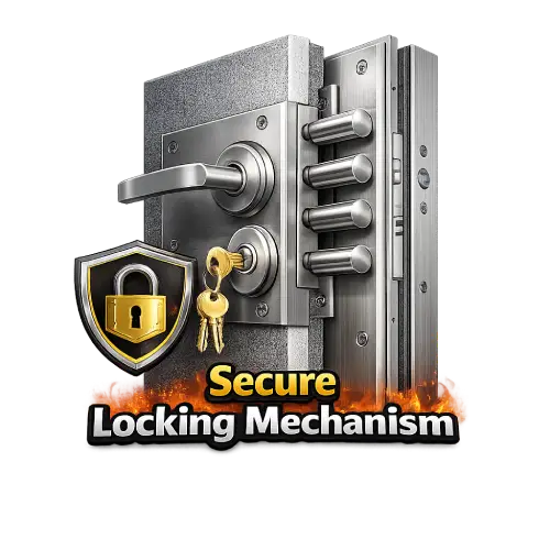 Fire rated shaft door with secure locking system