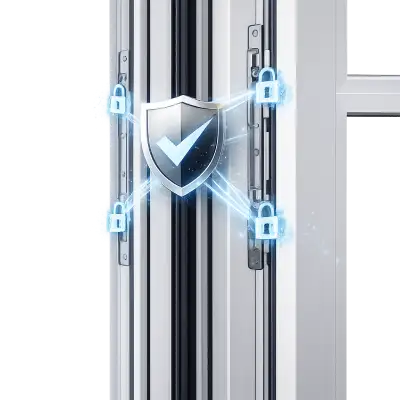 UPVC lift and slide door with multi-point locking system
