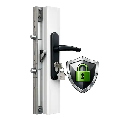 UPVC sliding door with secure multi-point locking system