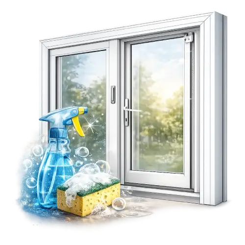 UPVC casement door with secure multi-point locking system