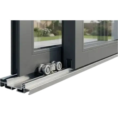 UPVC sliding door with smooth roller track mechanism