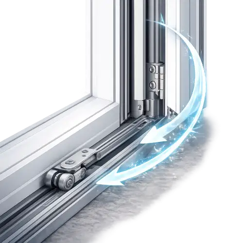 UPVC slide and fold door with smooth folding mechanism