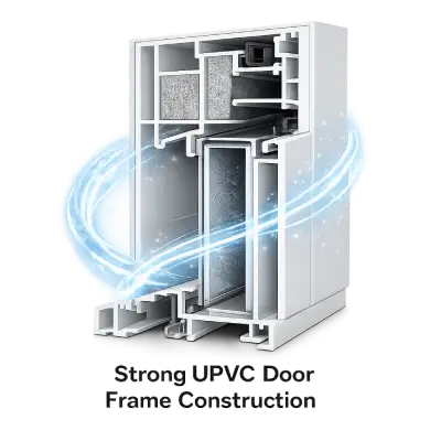 Strong UPVC door frame construction for durability