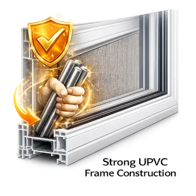 trong UPVC grill mesh window frame construction